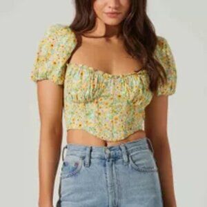 REVOLVE ASTR Puffy Sleeve Corset Top